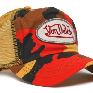 Von Dutch Orange Camo Trucker Hat